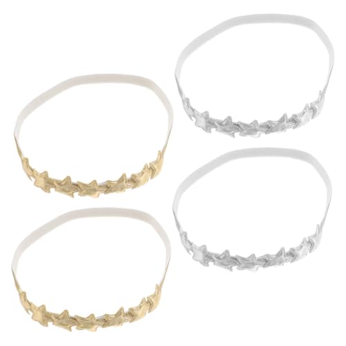 CLISPEED 4 Stück Fünfzackiger Stern Stirnband Mädchen Stirnband Stern Haarschmuck Kleinkind Stirnbänder Für Neugeborene Mädchen Haarband Kopfbedeckung Krone von CLISPEED