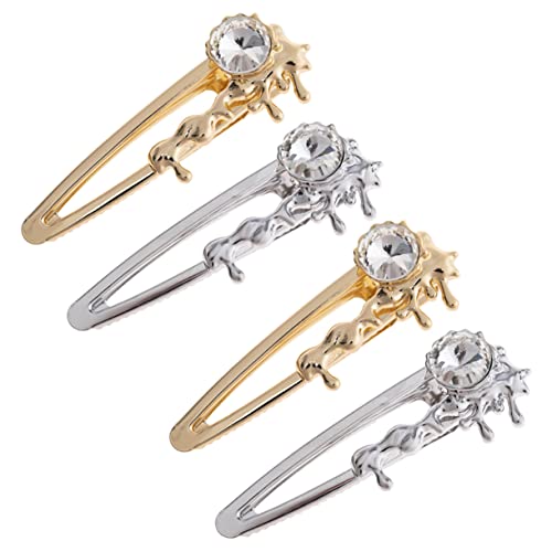 CLISPEED 4 Stück Glitzernde Haarspangen Teiliges aus Metall und Strasssteinen für und Mädchen für Hochzeiten und Partys Gold und Silber Haarschmuck für von CLISPEED