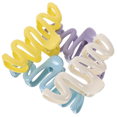 CLISPEED 4 Stück Große Haarklammer für Dickes Haar Starke Rutschfeste Haarspangen mit Unregelmäßiger Form Vielseitige Haarstyling Zubehör für Damen bei Alltag Party und Sport von CLISPEED