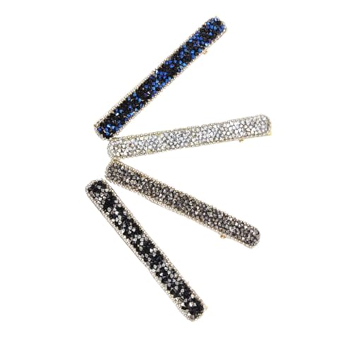 CLISPEED 4 Stück Haarschmuck mit Strasssteinen Bobby Pins und Haarspangen in Weiß Blau Schwarz und Stilvolle Haaraccessoires für Damen und Mädchen Langlebig und Vielseitig Einsetzbar von CLISPEED