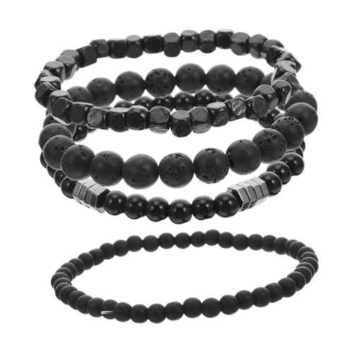 CLISPEED 4 Stück Herren Armbänder aus Kupfer mit Schwarzen Mattierten Perlen Elastisches Biker Stil Armband Kratzfest Langlebig Modisch für Alltag Party und Formelle Anlässe CLISPEED 4 Stück Herren Armbänder aus Kupfer mit Schwarzen Mattierten Perlen Elastisches Biker Stil Armband Kratzfest Langlebig Modisch für Alltag Party und Formelle Anlässe von CLISPEED