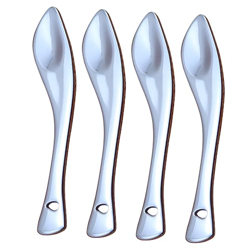 CLISPEED 4 Stück Metallkosmetiklöffel für Augencreme und Gesichtscreme Wiederverwendbare Spatel für Hautpflege und Kosmetikprodukte für Lotionen und Handcremes von CLISPEED