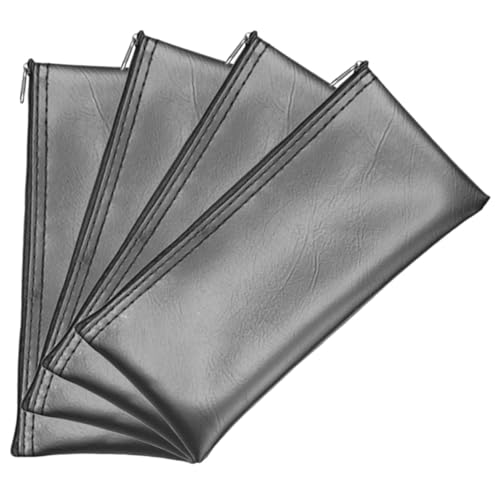 CLISPEED 4 Stück Mikrofon Aufbewahrungstasche Teiliges PU Leder Schutz Hülle mit Reißverschluss Staubdichtes Verschleißfestes Mic Organizer Für und Musiker Kompakt Leicht Tragbar von CLISPEED