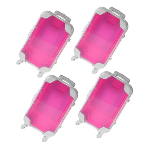CLISPEED 4 Stück Mini Trolley Kosmetikbox Teilig Tragbarer Schminkkoffer für Reisen und Alltag Kompakter Organizer für Make Up und Falsche Wimpern Stilvolles Design Praktischer von CLISPEED