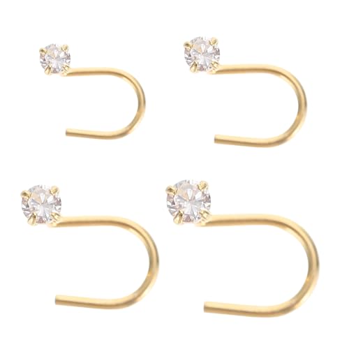 CLISPEED 4 Stück Nasenpiercing Teilig mit Zirkonia Kristallen Hypoallergen Verschiedene Eleganter Nasenstecker Schmuck für Damen Alltag und Festivaleinsatz von CLISPEED
