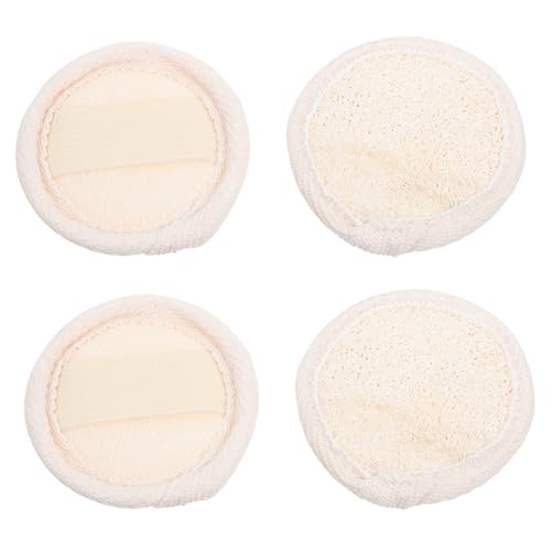 CLISPEED 4 Stück Natürliche Loofah Pads Gesichtspeeling Sanfte Makeup Entferner Strukturierte Saugfähige Peelingschwämme für Frische Glatte Hautpflege Unterwegs von CLISPEED