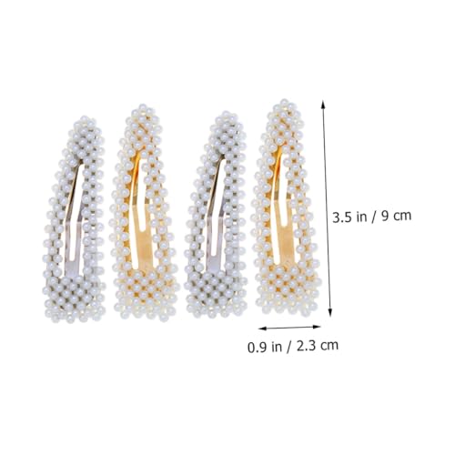 CLISPEED 4 Stück Perlen Haarnadeln Elegante Bobby Pins Haarschmuck für Damen Modische Haarspangen mit Perlen Dekorative Haarclips für Braut Mädchen und Festliches Styling von CLISPEED