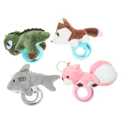 CLISPEED 4 Stück Plüsch Tier Slap Armband Cartoon Stil Weiches Kuscheltier Handgelenkband Leicht Tragbar Hautfreundlich Robust Für Party von CLISPEED