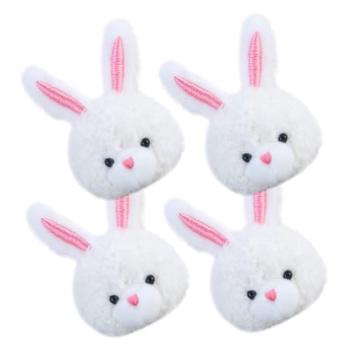CLISPEED 4 Stück Plüschhase DIY Kaninchen Broschen Schmuck Weiche Kuscheltiere für Kleidung Taschen Dekoration Niedliche Cartoon Ohrstecker Vielseitige Handarbeitsaccessoires von CLISPEED