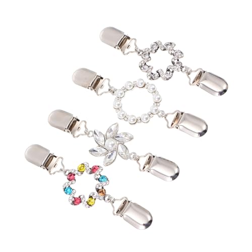 CLISPEED 4 Stück Retro Broschen Clips für Damen Kreative Strickjacken und Schalsbroschen Vintage Blumenmuster Legierung Vielseitiges Schmuck Accessoire für Pullover und Tücher von CLISPEED
