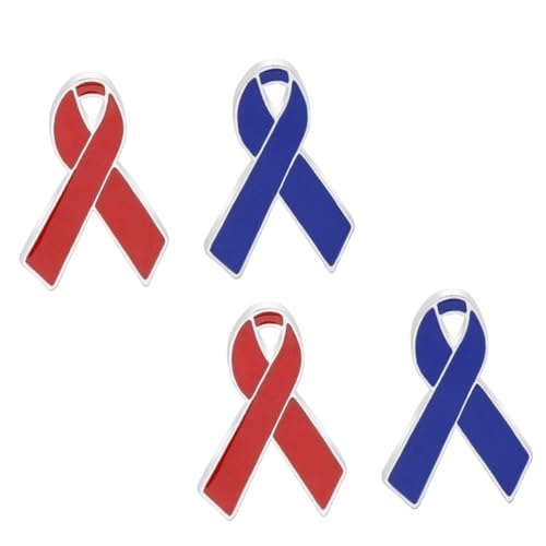 CLISPEED 4 Stück Rote Awareness Brosche Welt tag Anstecknadeln aus Legierung Kreative Brustkrebs bewusstseins Pins für Damen Modische Schmuckaccessoires für Kleidung und Geschenk von CLISPEED