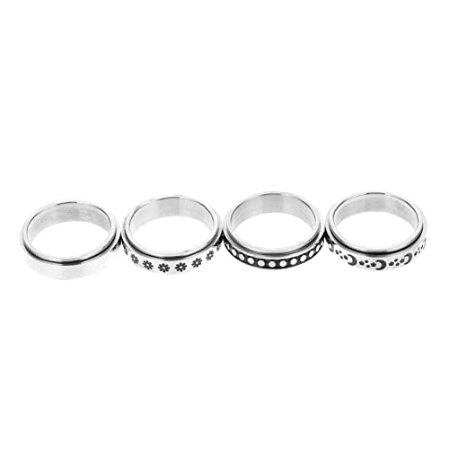 CLISPEED 4 Stück Rotierbare Fidget Ringe Titanstahl Stern Monddesign für Männer Frauen Perfektes zu Geburtstagen Jubiläen CLISPEED 4 Stück Rotierbare Fidget Ringe Titanstahl Stern Monddesign für Männer Frauen Perfektes zu Geburtstagen Jubiläen von CLISPEED