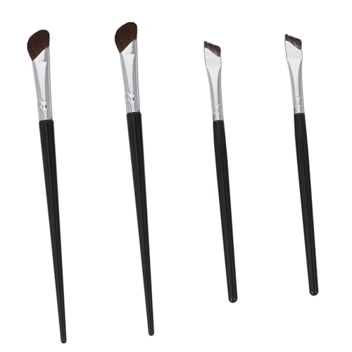 CLISPEED 4 Stück Teiliges Abgewinkelte Augenbrauen und Eyeliner Pinsel für Präzises Konturieren und Sanftes Material für Anfänger und Profis Vielseitig für Augen Make Up von CLISPEED