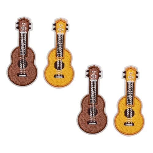 CLISPEED 4 Stück Teiliges Besticktes Ukulele broschen Dekorative Anstecknadeln für Kleidung Taschen Rucksäcke Glänzend Farbbeständig Modische Accessoires für Damen und Herren von CLISPEED