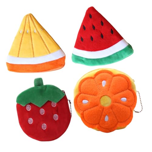 CLISPEED 4 Stück Teiliges Cartoon Münzgeldbeutel Kleines Lustiges Portemonnaie aus Weichem Material Kompakte Geldbörse mit Reißverschluss für Münzen Kreditkarten Schlüssel Praktische von CLISPEED