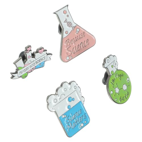 CLISPEED 4 Stück Teiliges Chemie Broschen Langlebiger Kreative Anstecknadeln für Kleidung Rucksack Jacke Sicherer Halt Verformung Modisches für Freunde und Familie von CLISPEED