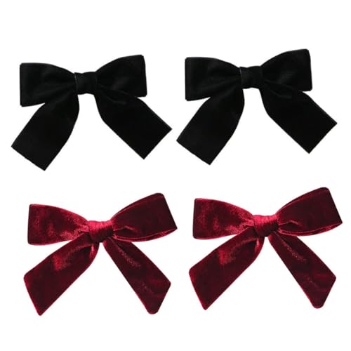 CLISPEED 4 Stück Teiliges Damen Haarspangen aus Samt mit Schleifen Design Dekorative Haarklammern Leicht und Sicher Eleganter Haarschmuck für Alltag und Festlichkeiten von CLISPEED