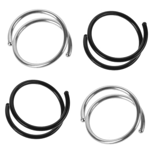 CLISPEED 4 Stück Teiliges Edelstahl Nasenringe Spirale Nasenschmuck Damen Schwarz Stahlfarben Hautfreundlich Leicht Tragbar Alltag Schmuck CLISPEED 4 Stück Teiliges Edelstahl Nasenringe Spirale Nasenschmuck Damen Schwarz Stahlfarben Hautfreundlich Leicht Tragbar Alltag Schmuck von CLISPEED