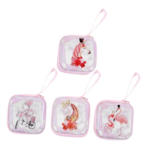 CLISPEED 4 Stück Teiliges Einhorn Geldbörse für Mädchen Bunte Kleingeldbörse mit Robustem Material Vielseitiger Organizer für Münzen Lippenstift und Kosmetik für Alltag Reisen und Shopping von CLISPEED