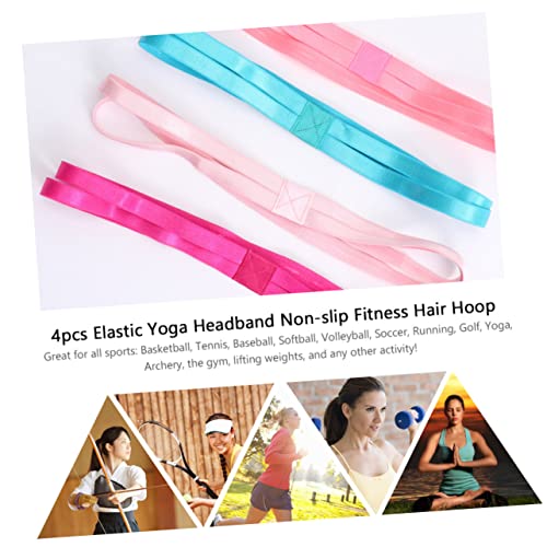 CLISPEED 4 Stück Teiliges Elastischen Sport Stirnbändern Fluoreszierenden Farben Rutschfestes Fitness Haarband für Yoga und Andere Sportarten und Grün von CLISPEED