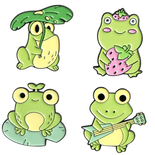 CLISPEED 4 Stück Teiliges Frosch Broschen Damen Anstecknadeln Emaille Pins Schmuck Accessoires für Kleidung Taschen Hüte und Mehr von CLISPEED