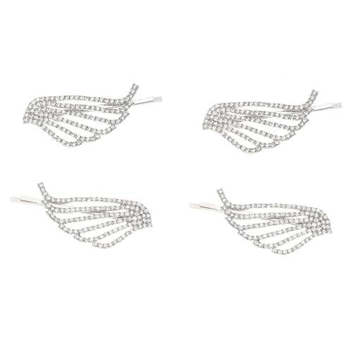CLISPEED 4 Stück Teiliges Glitzernde Flügel Haarspangen mit Funkelnden Strasssteinen Mädchen Haarclips für Festliche Anlässe Haarschmuck Seitenklemmen für Party und Alltag von CLISPEED