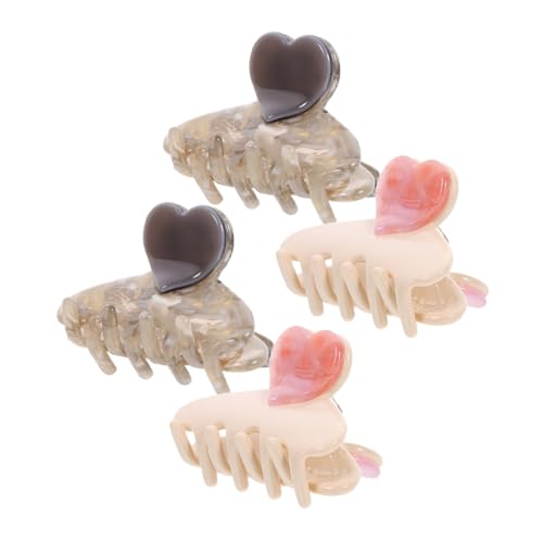 CLISPEED 4 Stück Teiliges Große Herz klaue Haarklammern aus Acetat Robuste Haarspangen für Damen und Mädchen Schonend zum Haar Vielseitig für Dickes und Dünnes Haar Eleganter von CLISPEED