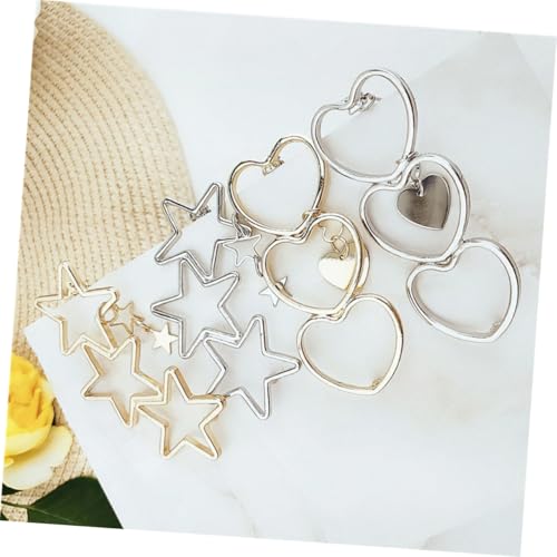 CLISPEED 4 Stück Teiliges Haarschmuck Stern und Herzform Haarklammern Stabile Bobby Pins für Alltag Party und Festliche Anlässe Haarspangen für Damen von CLISPEED