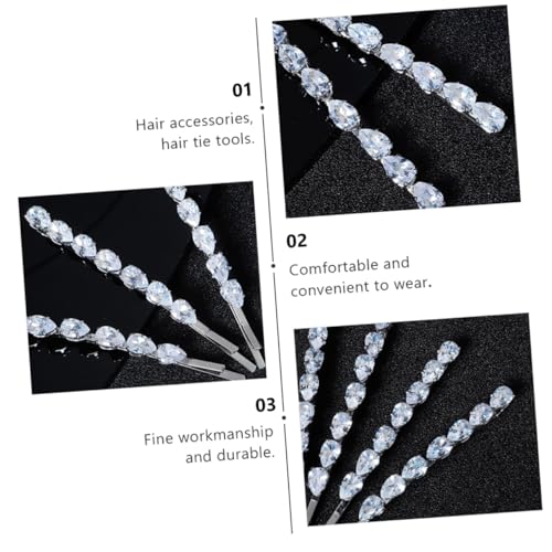 CLISPEED 4 Stück Teiliges Haarspangen mit Zirkonia Metall Haarklammern für Damen Leichte Langlebige Strass Accessoires Passend für Verschiedene Frisuren und Haarfarben von CLISPEED