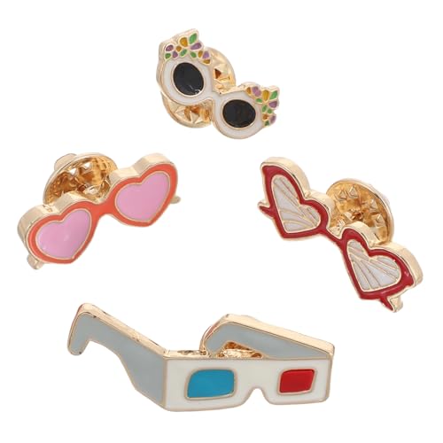 CLISPEED 4 Stück Teiliges Hawaii Series Sonnenbrillen Broschen Stilvolle Strand Accessoires für Dekoration für Sommerpartys Freizeitoutfits von CLISPEED