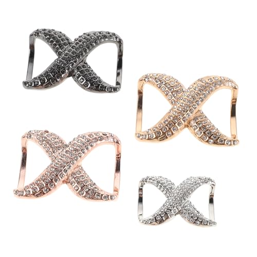 CLISPEED 4 Stück Teiliges Hochwertige Schal Clips mit Glitzerstein Bow Design Schal Ringe für Frauen Vielseitige Accessoires für Abendpartys und Alltag von CLISPEED