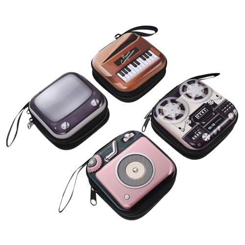 CLISPEED 4 Stück Teiliges Kleine Münzbeutel mit Retro elektrogerät Design Kompakte Aufbewahrungstasche für Wechselgeld Leichte Geldbörse für Tragbar von CLISPEED