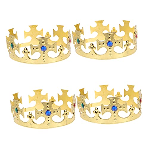 CLISPEED 4 Stück Teiliges Königskrone Goldene Prinz Kostümkrone Leichte Stabile Kopfbedeckung Cosplay Zubehör für Geburtstagsfeier und Mottoparty CLISPEED 4 Stück Teiliges Königskrone Goldene Prinz Kostümkrone Leichte Stabile Kopfbedeckung Cosplay Zubehör für Geburtstagsfeier und Mottoparty von CLISPEED