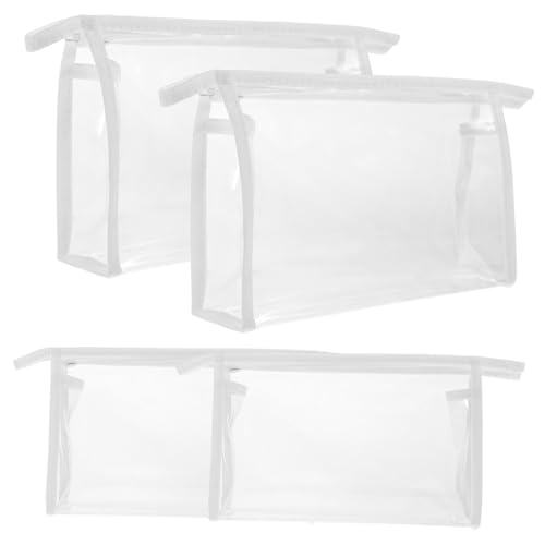 CLISPEED 4 Stück Teiliges Kosmetiktaschen Transparent Leicht und Tragbar Multifunktionale Reise Make Up Tasche mit Reißverschluss für Damen und Herren als Kulturbeutel und Organizer von CLISPEED