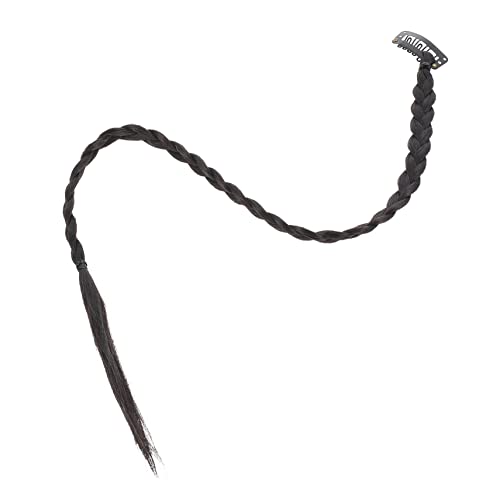 CLISPEED 4 Stück Teiliges Lange Geflochtene Ponytail Haarverlängerungen aus Hitzebeständigem Synthetischem Haar Natürliches Braun Schwarz Stylisches Haarteil für Damen Hautfreundlich und von CLISPEED