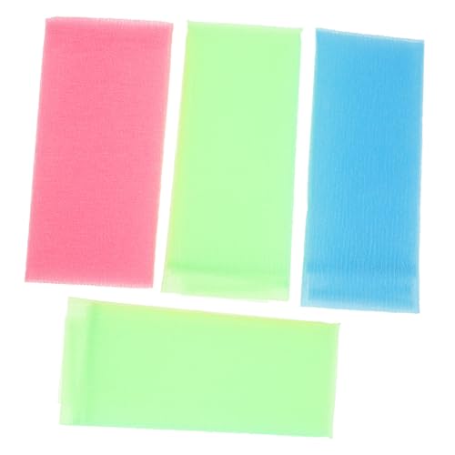 CLISPEED 4 Stück Teiliges Langes Nylon Badetuch zur Sanften Körperpeeling mit Reichem Schaum Schnelltrocknend und Leicht für Dusche Reise und Gründliche Reinigung von Rücken und Hals von CLISPEED