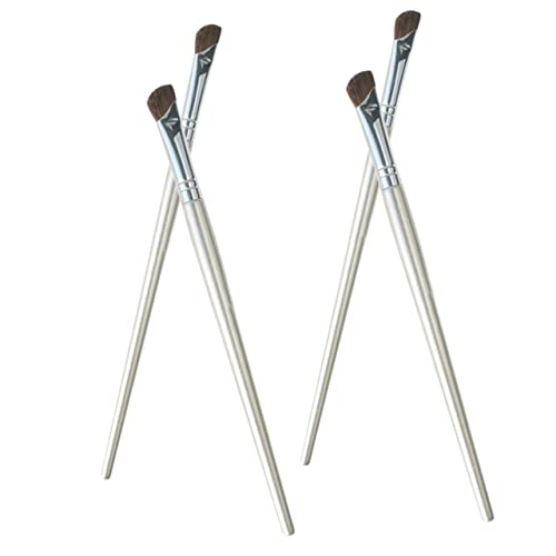 CLISPEED 4 Stück Teiliges Make Up Pinselset Abgewinkelter Lidschatten und Nasenschattenpinsel für Präzises Verblenden Kleiner Concealer Pinsel Vielseitig für Highlighter und Augen Make Up von CLISPEED