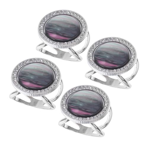 CLISPEED 4stücke Metall-schalringe Für Damen Kleidungsclips Pullover-clips Runde Kreis-accessoires Schalhalter Reisezubehör Knopf-design T-shirt-knotenclip von CLISPEED