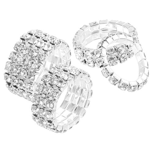CLISPEED 4 Stück Teiliges Multi reihen Ringe Set mit Strass Steinen Damen Stapelbare Fingerringe aus Leichtem Legierungs material Eleganter Schmuck für Hochzeit Party und Alltag von CLISPEED