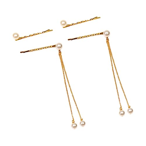 CLISPEED 4 Stück Teiliges Perlen Haarschmuck Französische Haarnadeln aus Legierung mit Eleganten Quasten Chic Dekorative Haarspangen für Damen für Hochsteckfrisuren und Brautfrisuren von CLISPEED