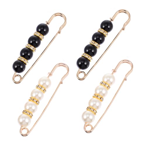 CLISPEED 4 Stück Teiliges Perlen Schalclip Sicherheitsnadeln für Kleidung Eleganter Broschenstil Vielseitig Einsetzbar für Schals Kleider Hosenbund Geeignet für Hochzeiten und Partys von CLISPEED