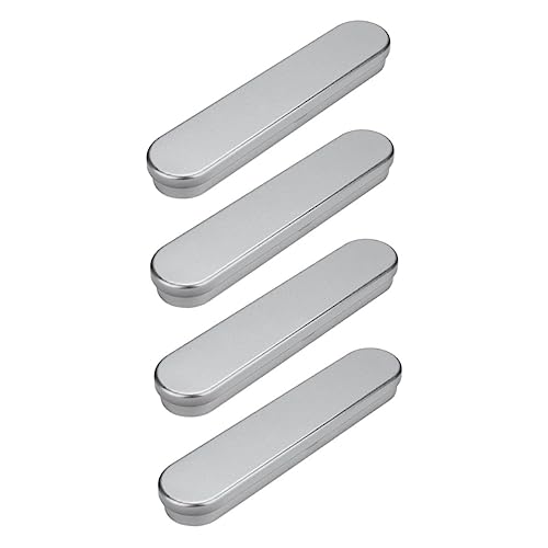 CLISPEED 4 Stück Teiliges Quadratische Stiftebox aus Robustem Weißblech Einlagige Metallische Aufbewahrungsbox für Schreibwaren Kompakt und Tragbar Silberfarben für Schüler und Bürobedarf von CLISPEED