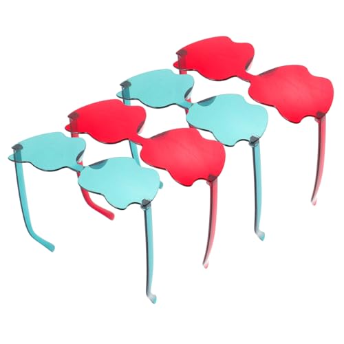 CLISPEED 4 Stück Teiliges Rahmenlose Sonnenbrillen in Rot und Grün Leichte Trendige Party Brillen für Karneval Fasching und Outdoor Aktivitäten Komfortabel und Bruchsicher Festival Eyewear von CLISPEED