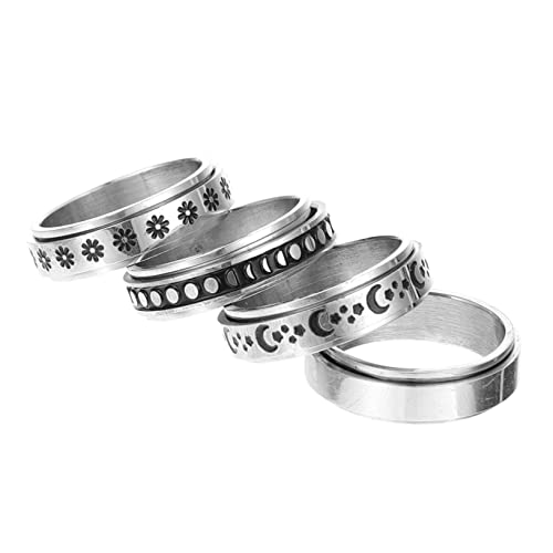 CLISPEED 4 Stück Teiliges Rotierbare Fidget Ringe Titanstahl mit Sternmotiv Stressabbau Geburtstagsgeschenke Tanzaufführungen CLISPEED 4 Stück Teiliges Rotierbare Fidget Ringe Titanstahl mit Sternmotiv Stressabbau Geburtstagsgeschenke Tanzaufführungen von CLISPEED