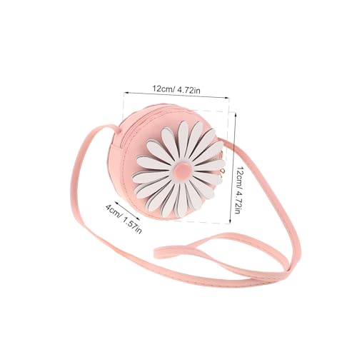 CLISPEED 4 Stück Teiliges Schultertaschen mit Gänseblümchenmuster Kleine PU Umhängetaschen für Mädchen Kompakt mit Reißverschluss Vielseitig für Alltag Reisen Partys Geschenkidee von CLISPEED