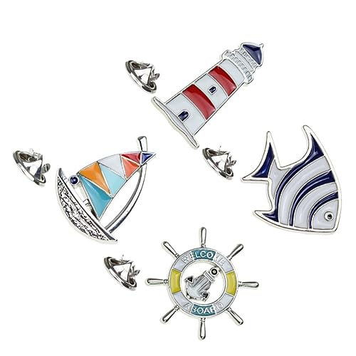 CLISPEED 4 Stück Teiliges Set Kreative Metallbroschen im Mediterranen Segelboot Laterne Design Modischer Anstecker für Damenbekleidung Accessoire für Look CLISPEED 4 Stück Teiliges Set Kreative Metallbroschen im Mediterranen Segelboot Laterne Design Modischer Anstecker für Damenbekleidung Accessoire für Look von CLISPEED