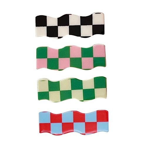 CLISPEED 4 Stück Teiliges Set Wellenkariertes Haarspangen Set für Damen Einfache Haaraccessoires für Party Alltag und Besondere Anlässe Farben Zufällig Zufällige Farbe Zufällige Farbe von CLISPEED