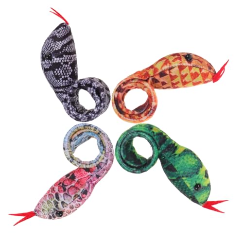CLISPEED 4 Stück Teiliges Snake Slap Armband für Weiches Plüschmaterial Einfach Anzulegen als Partygeschenk und Mitgebsel für Jungen und Mädchen Geeignet Leicht und Tragbar von CLISPEED