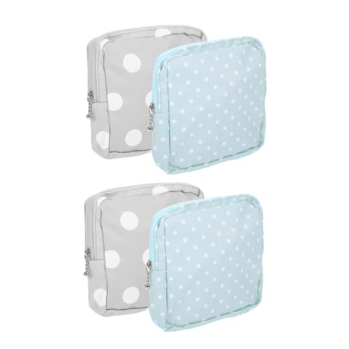 CLISPEED 4 Stück Teiliges Tragbare Hygienische Slipeinlagen Aufbewahrungstasche mit Punktmuster Multifachige Perioden Tasche für Schule Büro Reise Kompakter Organizer für Damen von CLISPEED