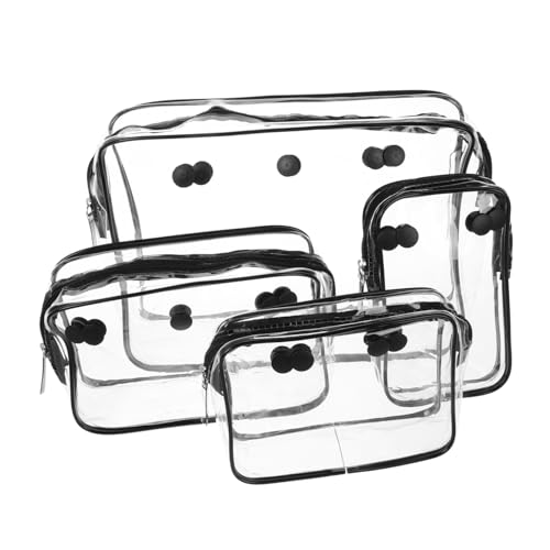 CLISPEED 4 Stück Teiliges Transparente Kosmetiktaschen mit Reißverschluss Leichte Kunststoff Organizer Beutel Multifunktionale Reise und Strandtaschen Klare Schminktaschen für Makeup und von CLISPEED